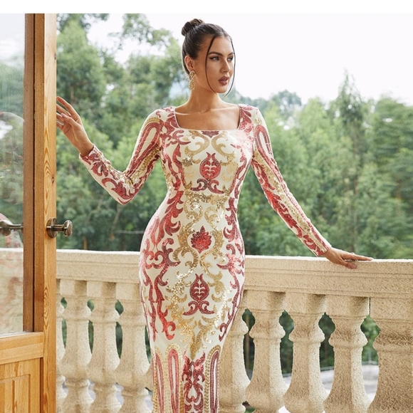 Dresses & Skirts - Glamorous Multicolored Sequined Mermaid Maxi Formal Gown